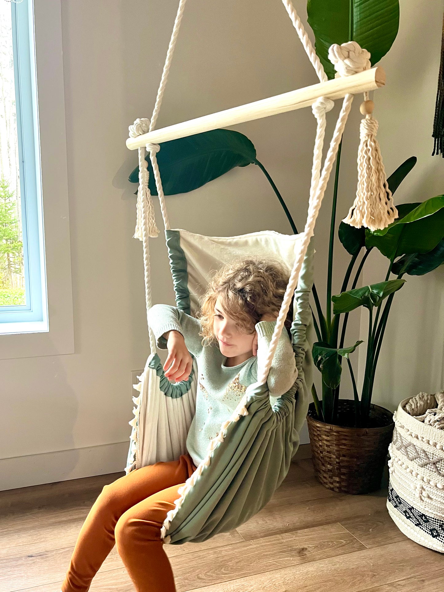 Hamac chaise bleu sauge