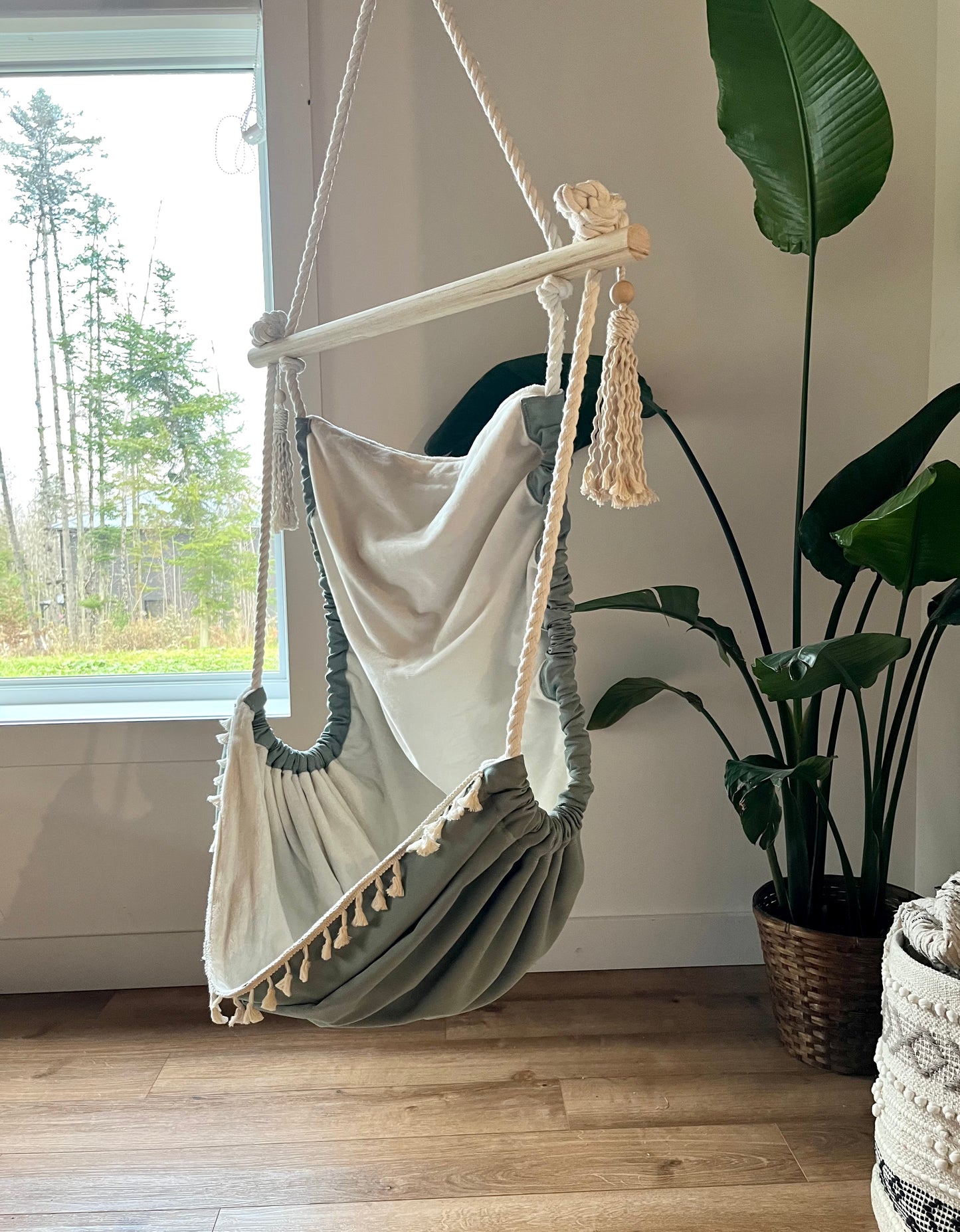 Hamac chaise bleu sauge