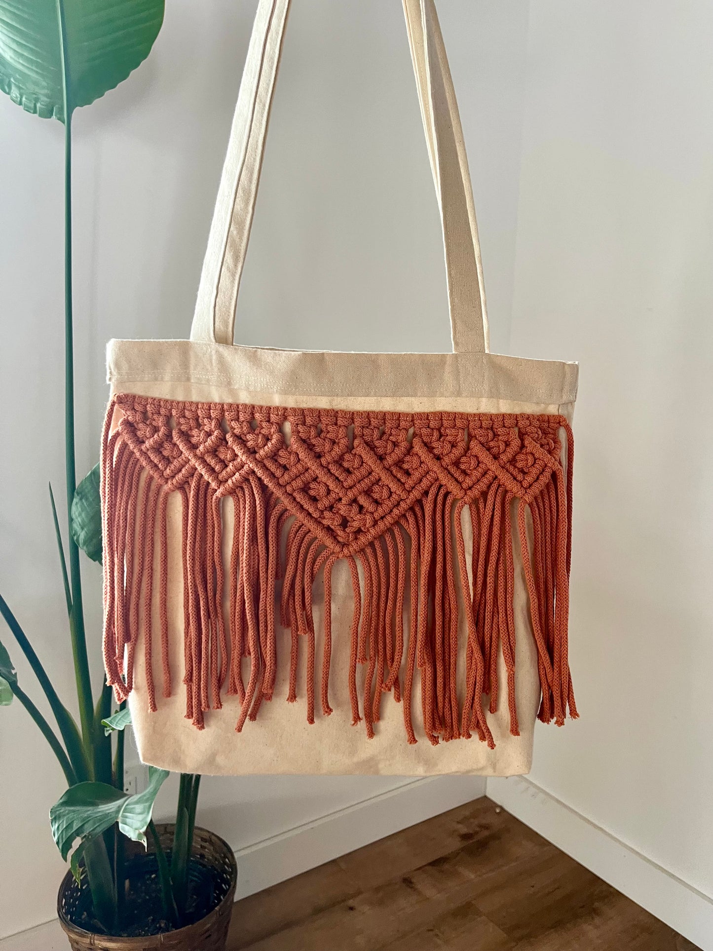 Tote bag boho terracotta