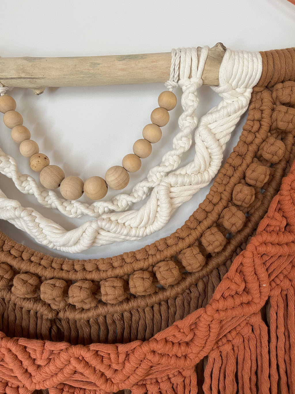 Macramé mural terre