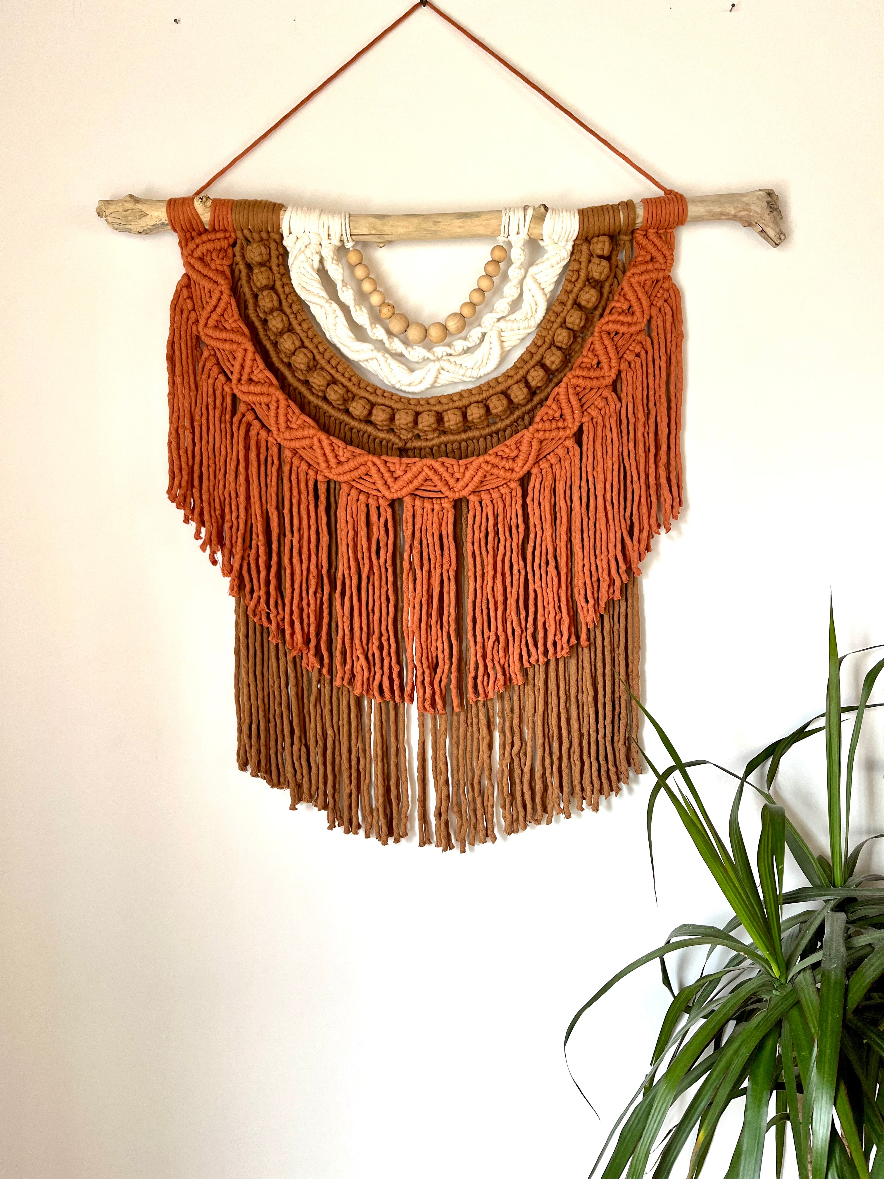 Macramé mural terre