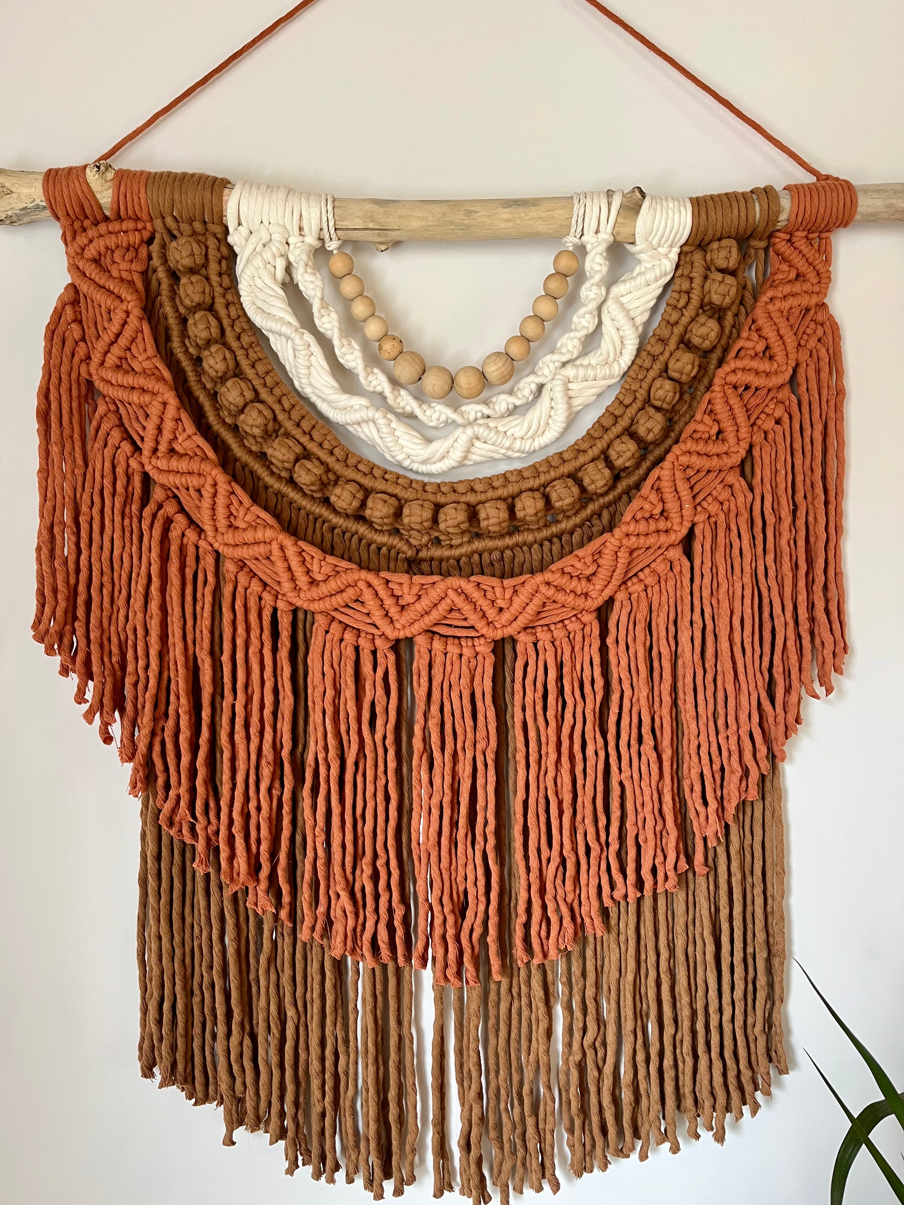 Macramé mural terre